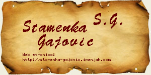 Stamenka Gajović vizit kartica